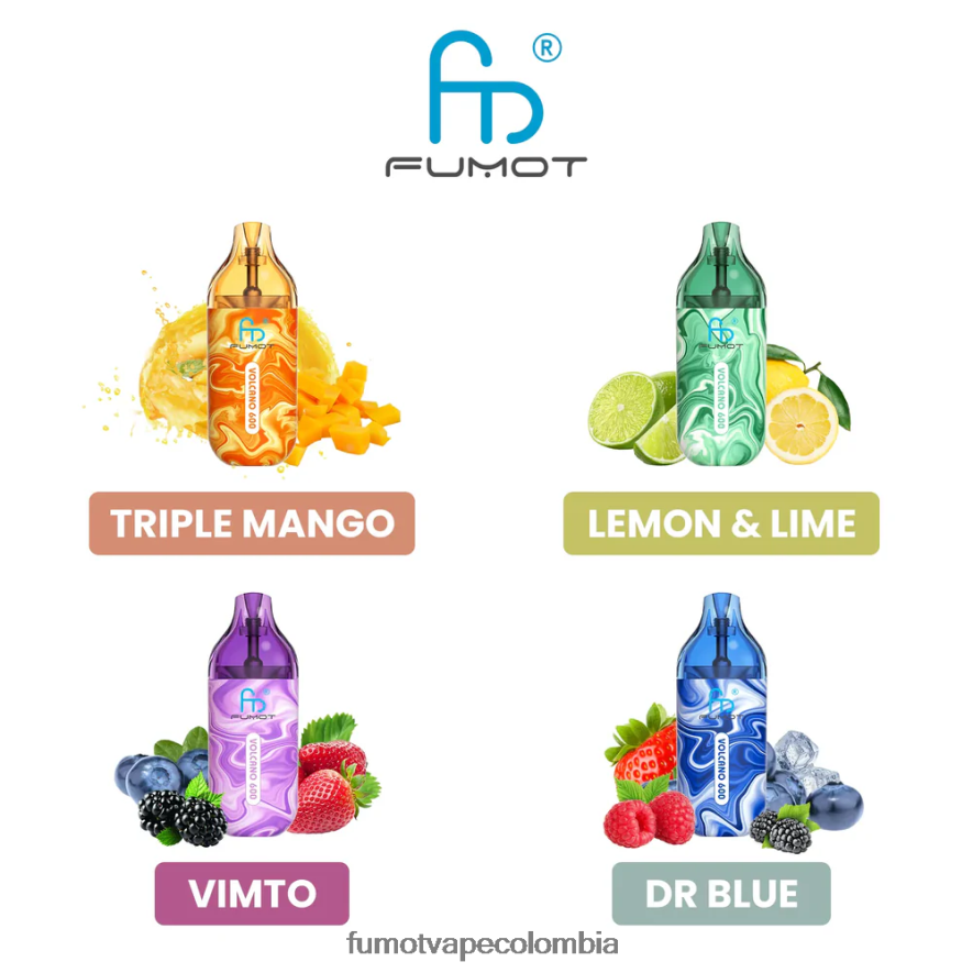 Fumot price - Vape desechable compatible con 600 tpd - 2 ml (juego de 3 piezas) piña durazno mango Fumot Volcano 66880J294