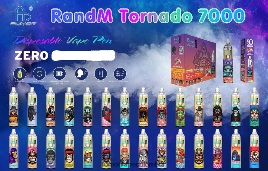 Fumot factory - 7000 vapeador desechable 0% - 14ml (1 pieza) hielo de fresa Fumot Tornado 66880J541