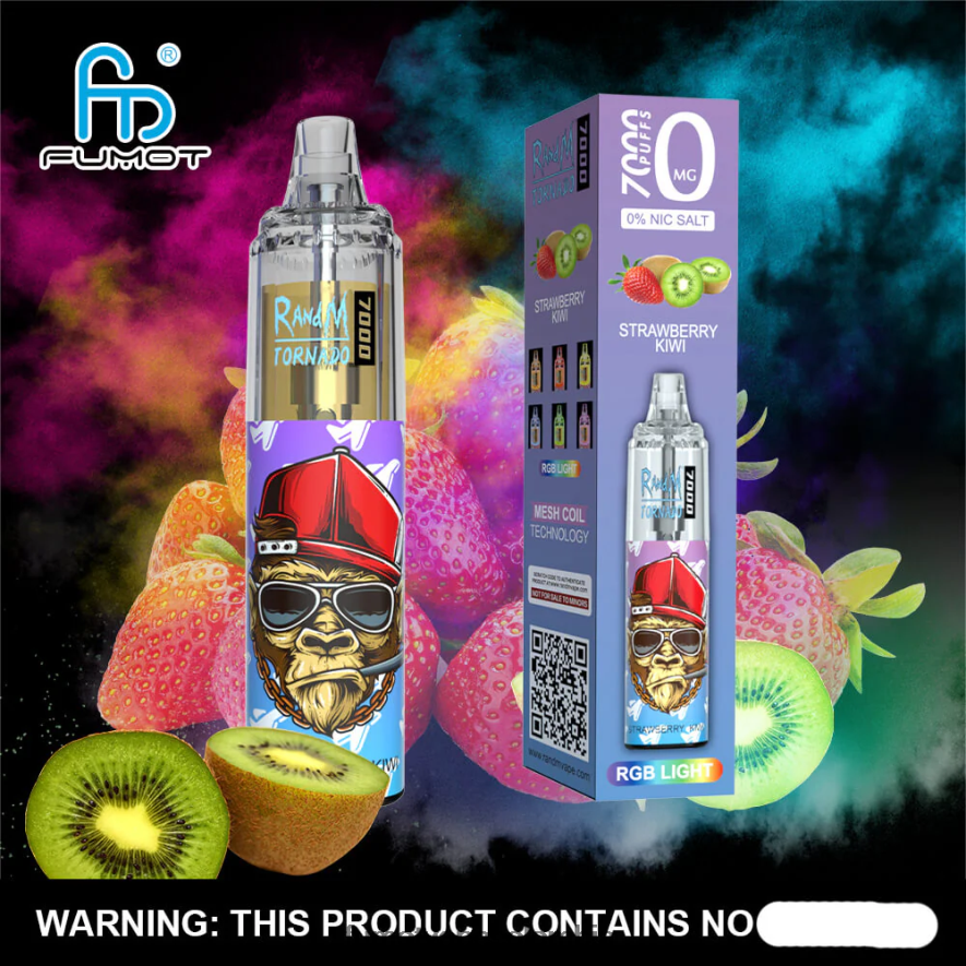 Fumot factory - 7000 vapeador desechable 0% - 14ml (1 pieza) hielo de fresa Fumot Tornado 66880J541