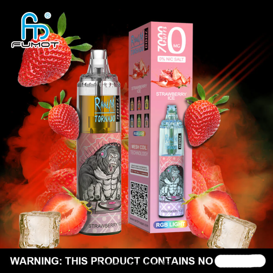 Fumot factory - 7000 vapeador desechable 0% - 14ml (1 pieza) hielo de fresa Fumot Tornado 66880J541