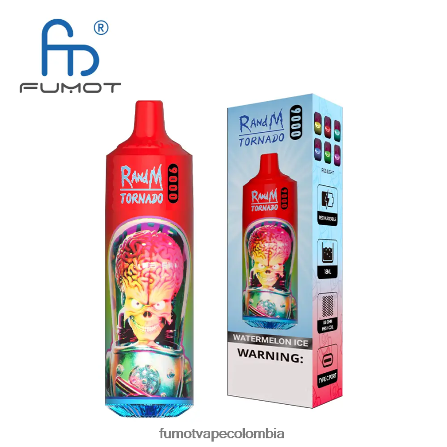 Fumot factory - Bolígrafo vapeador desechable 9000 de 18 ml (1 pieza) limonada de fresa Fumot Tornado 66880J21