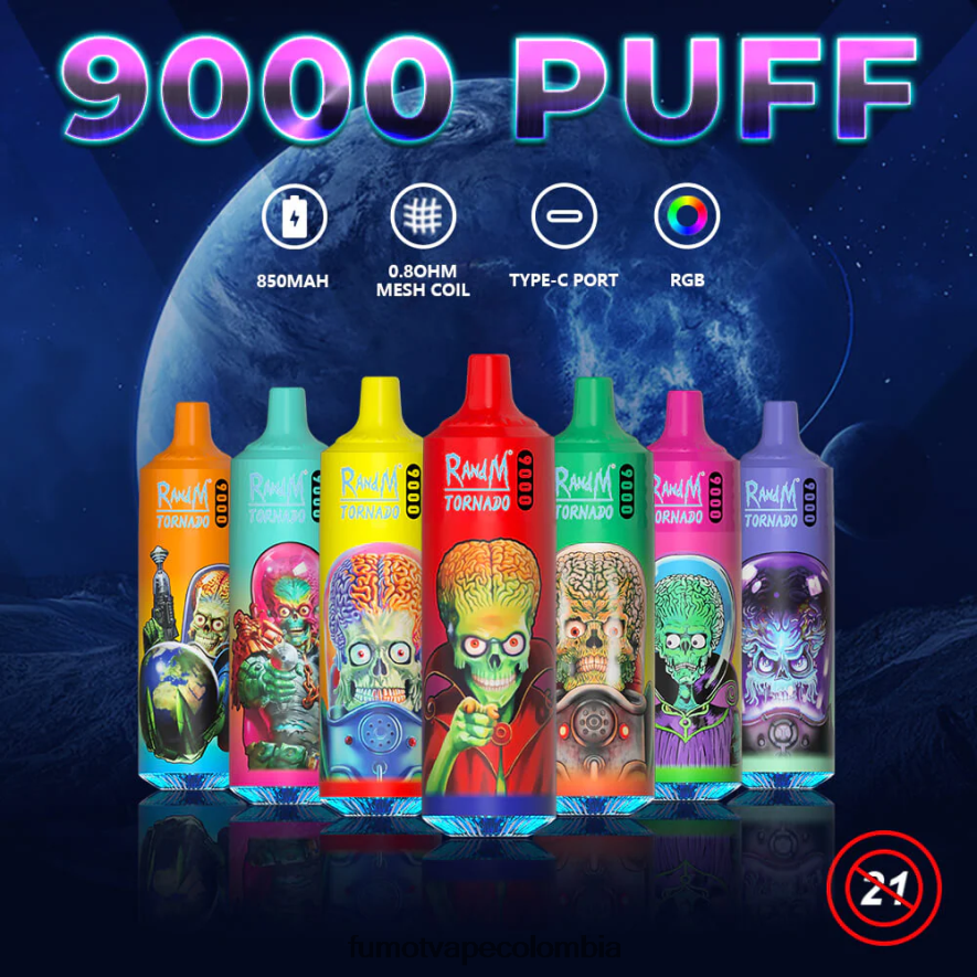 Fumot factory - Bolígrafo vapeador desechable 9000 de 18 ml (1 pieza) limonada de fresa Fumot Tornado 66880J21