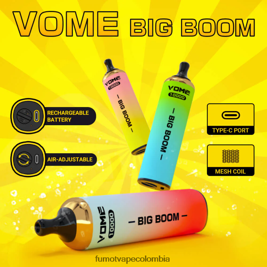 Fumot vape Colombia - bolígrafo vapeador desechable 10000 - 20ml (1 pieza) guayaba kiwi Fumot Vome Big Boom 66880J443